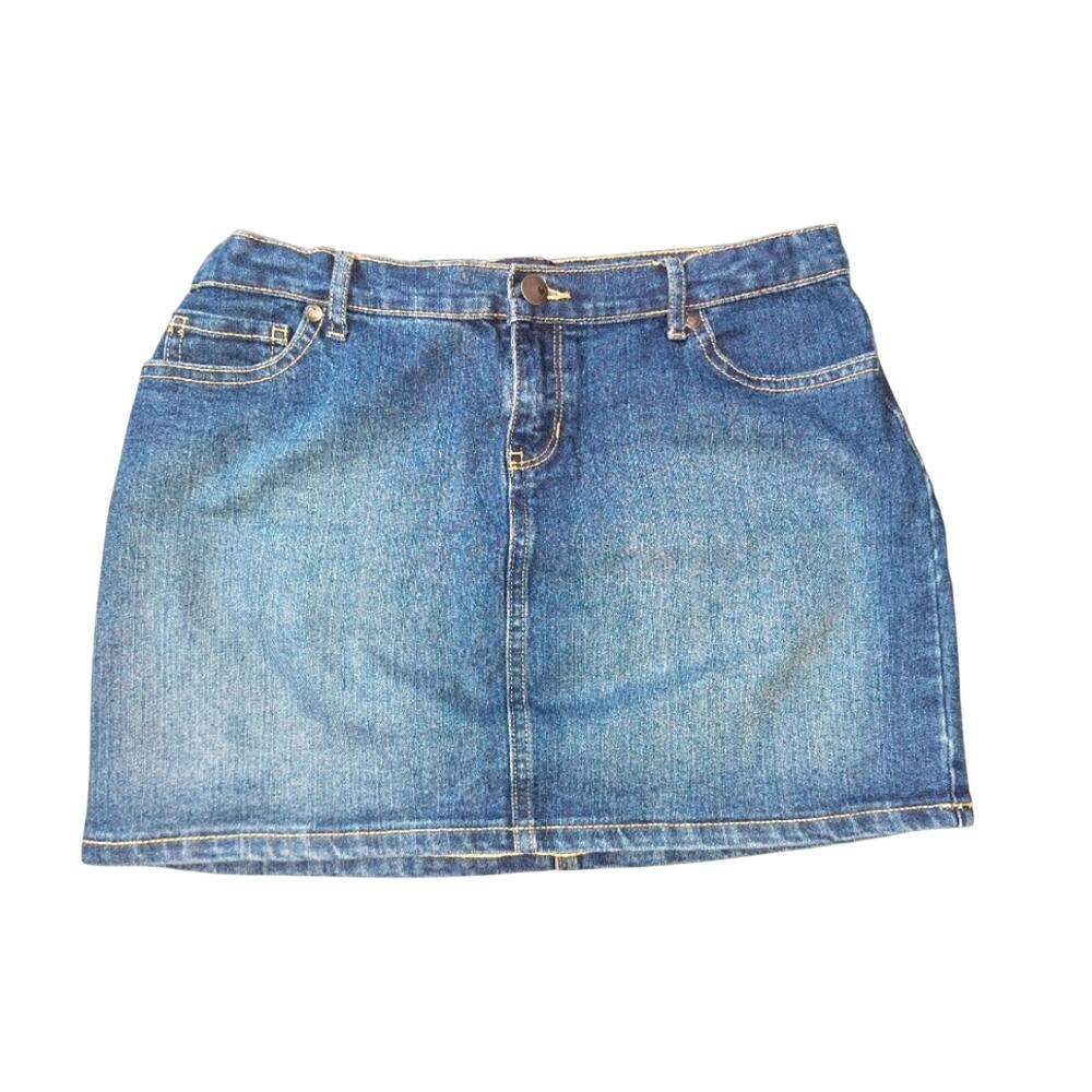 Place Blue Jean Mini Shirt sz 12 Petite EUC